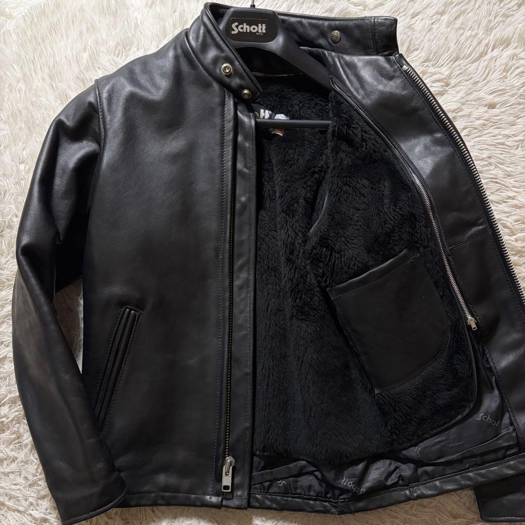 美品/希少✨schott ライダースジャケット　シングル　641 ブラ