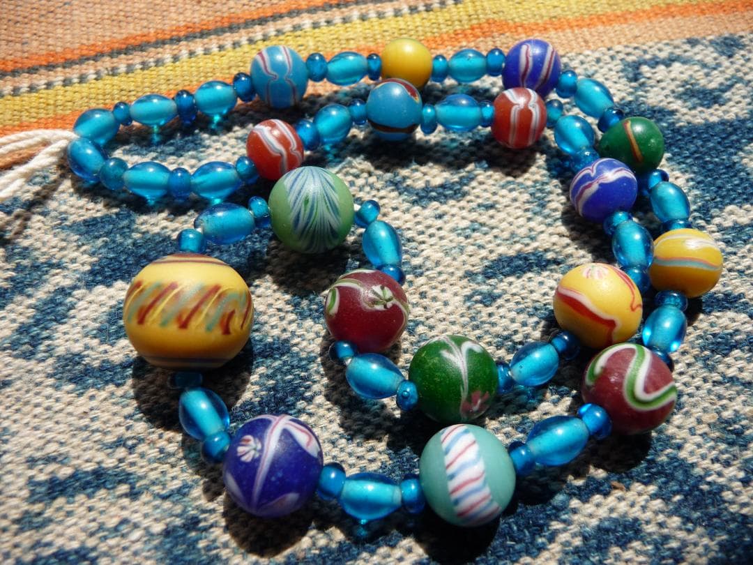 【なまひよ】アンティーク　和玉　ひと繋ぎ　江戸とんぼ玉