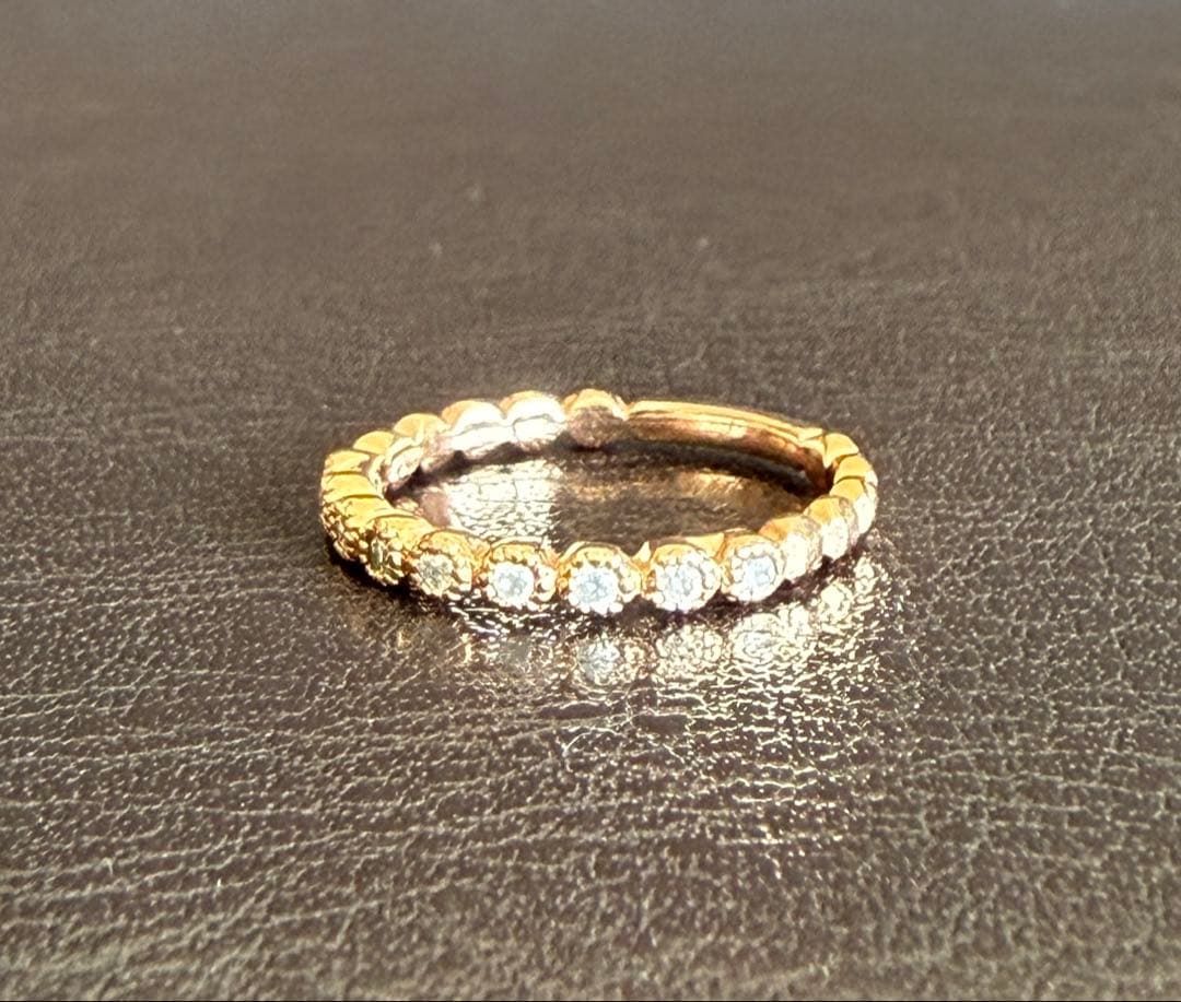 agete K10ダイヤモンドピンキーリング　PG 5号