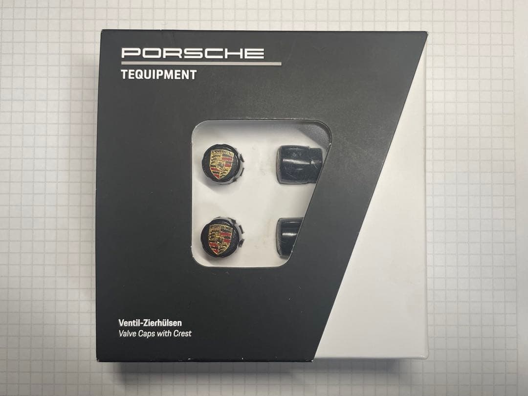ポルシェ純正クレストエアーバルブキャップ　ブラック99104460267