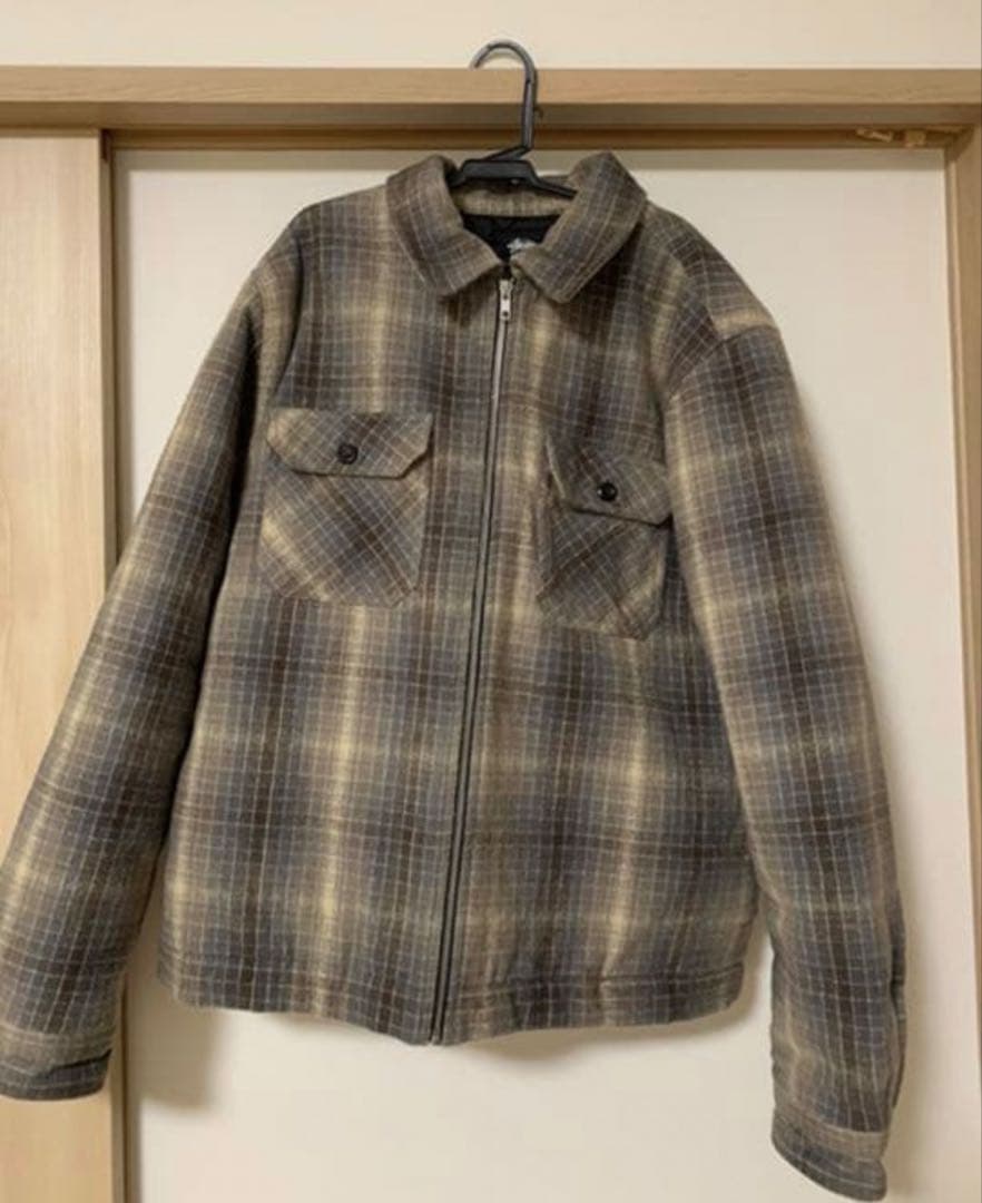 ジャケット・アウター STUSSY Heavy Brushed Plaid Zip Up Shirt