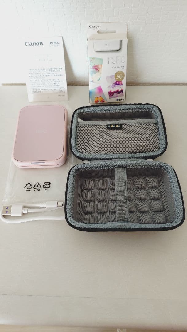Canon ミニフォトプリンター ピンク コンパクトケース フォトペーパー50枚