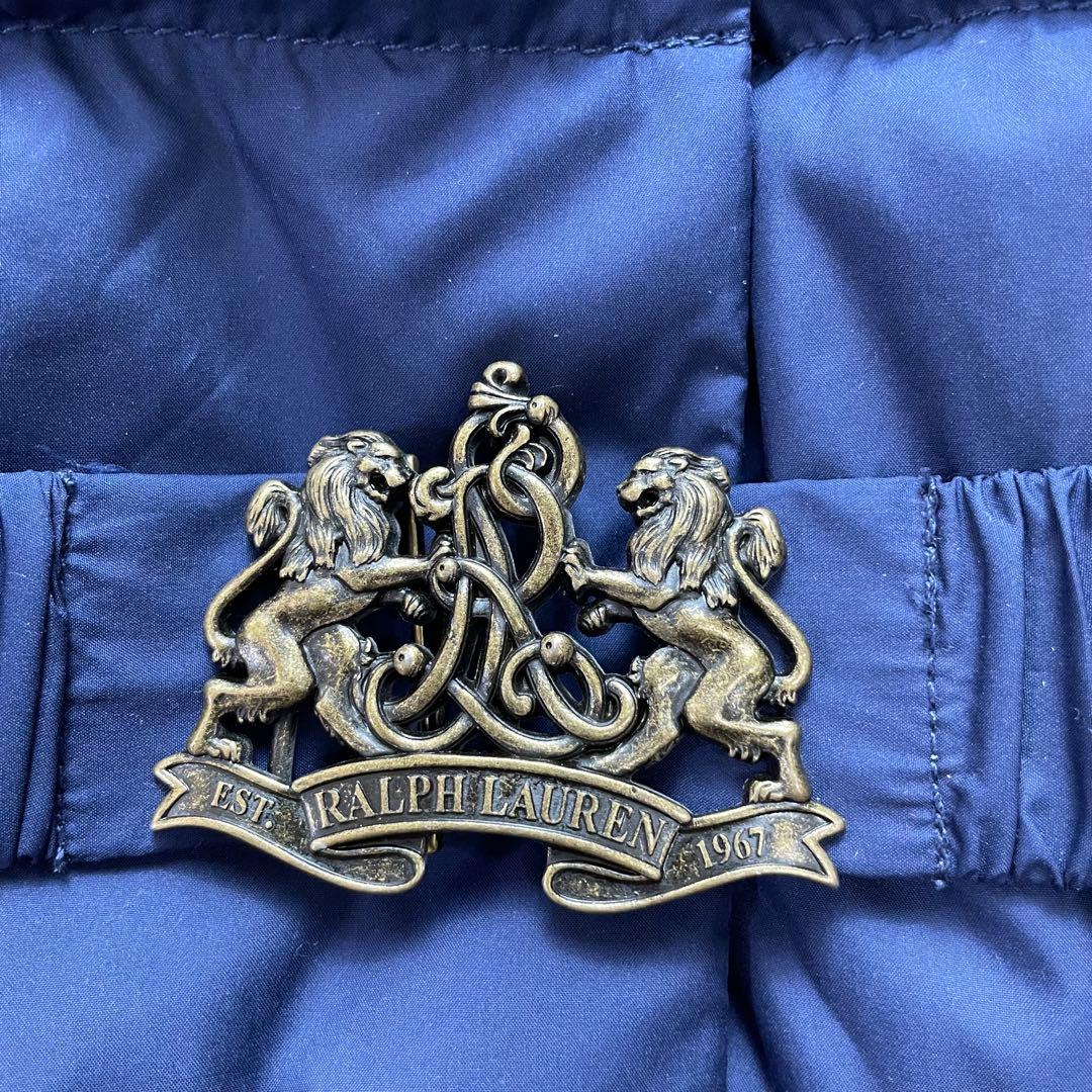 美シルエット✨ラルフローレン ダウンジャケット ベルト Aライン 紺 M