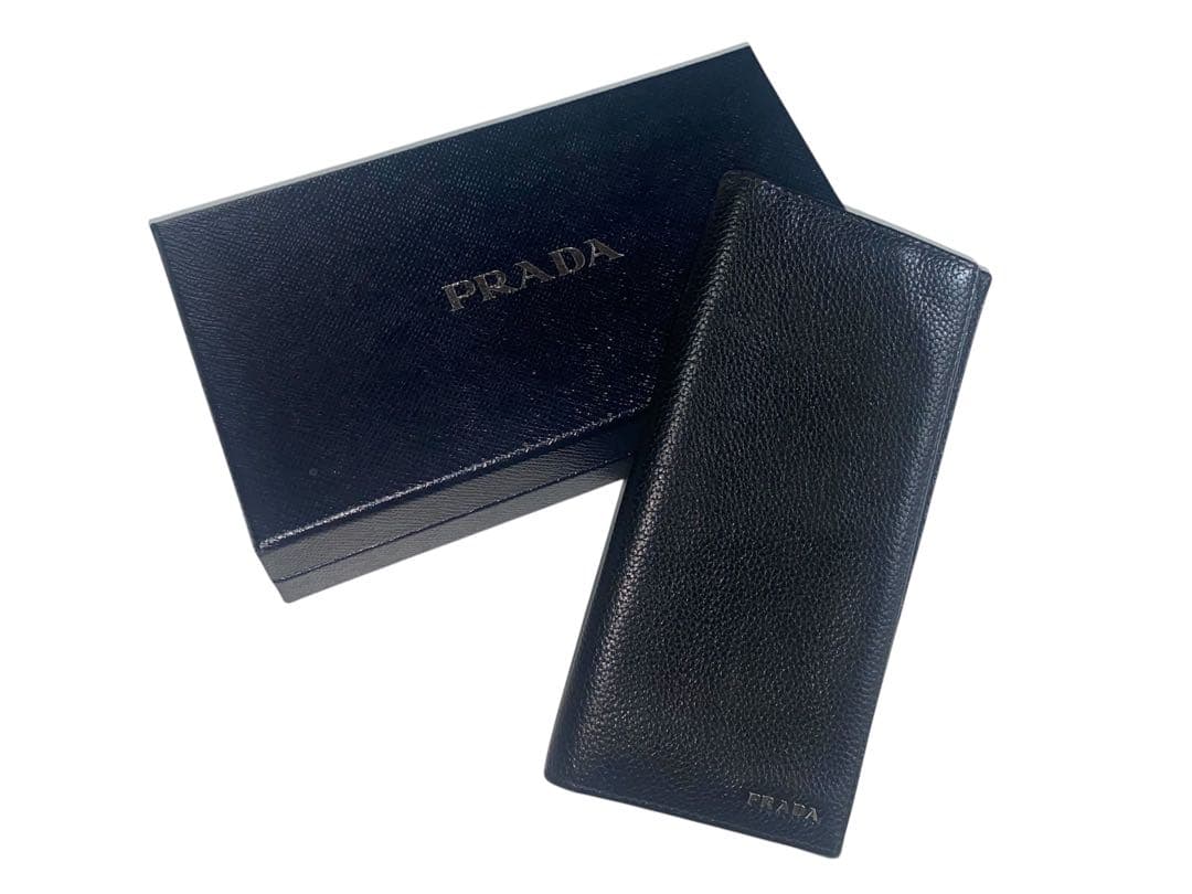 PRADA プラダ 財布 2MV836 ロゴ 箱付き ブラック 黒