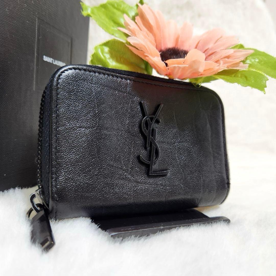 ✨極美品　付属品完備✨　サンローラン　小銭入れ　ケース　クロコ　カサンドラ