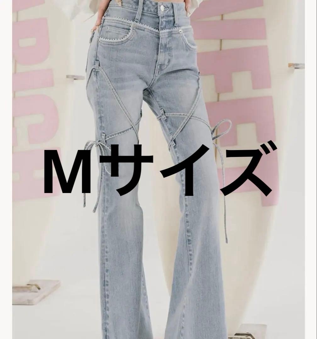 Darich ダーリッチ　ピコレースハイウエストフレアデニム　Mサイズ