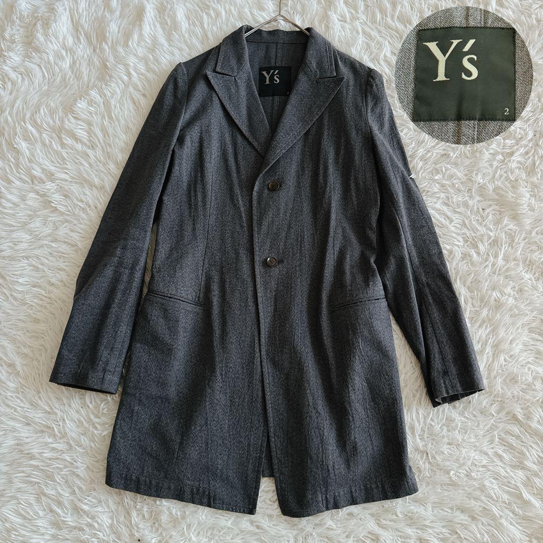 Y’s ワイズ ロングコートジャケット 羽織り 2サイズ グレー ユニセックス