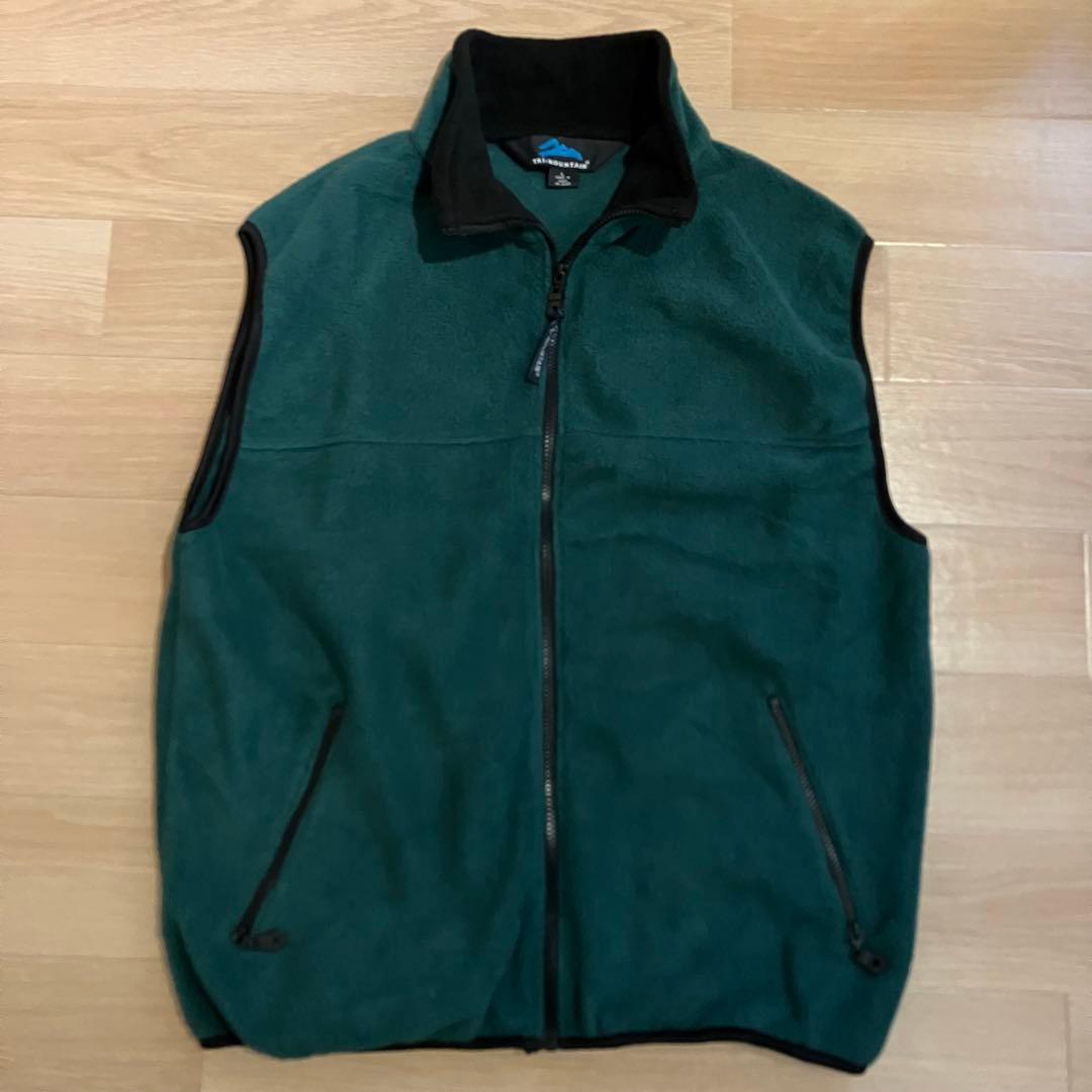 TRI MOUNTAIN/トライマウンテン] フルジップ フリースベスト 緑 - メルカリ
