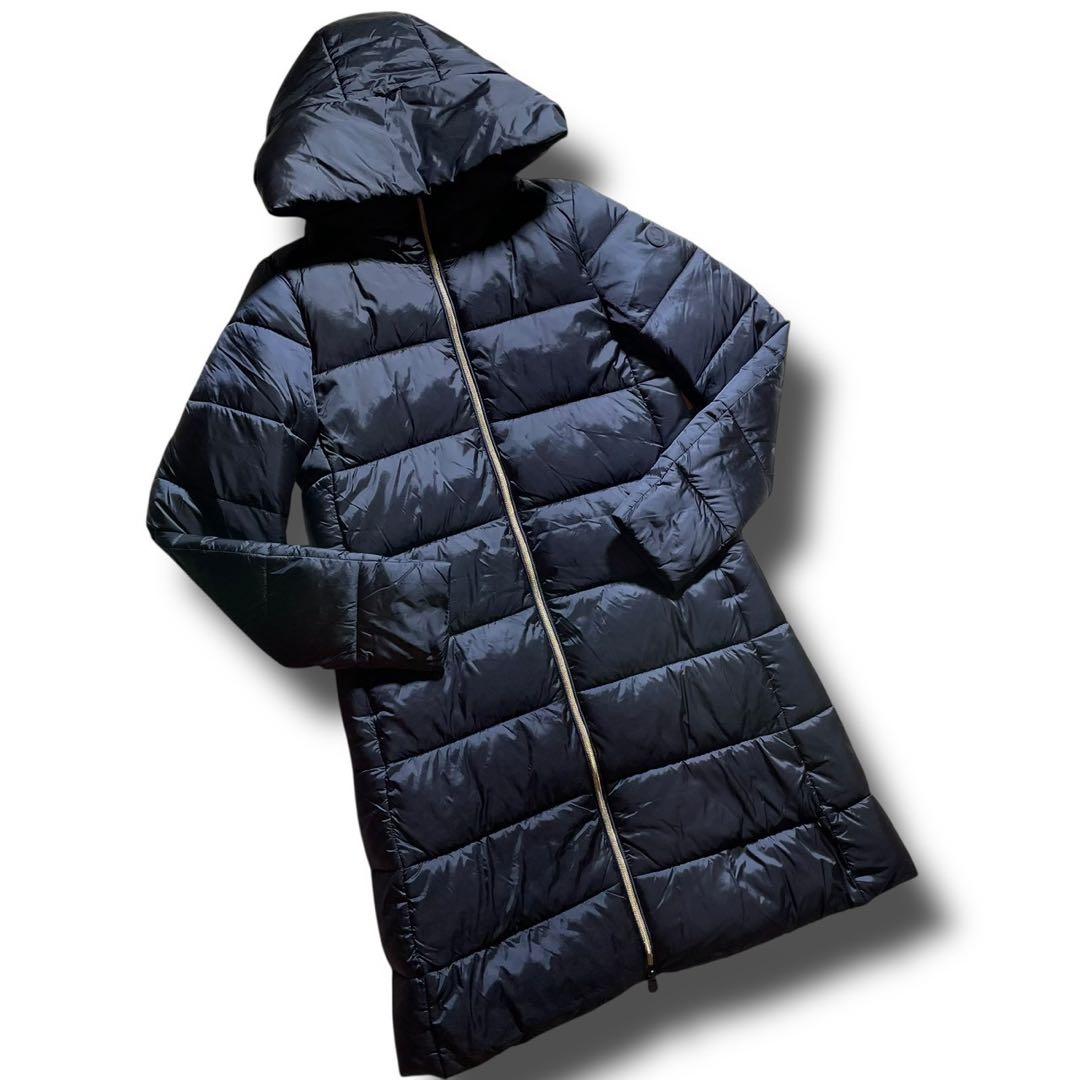 Mimi⭐︎ ✨SAVE THE DUCK ブラックロゴ　ロングダウンコート Sold Stretch Puffer Jacket – Dejavu NYC & Tailoring