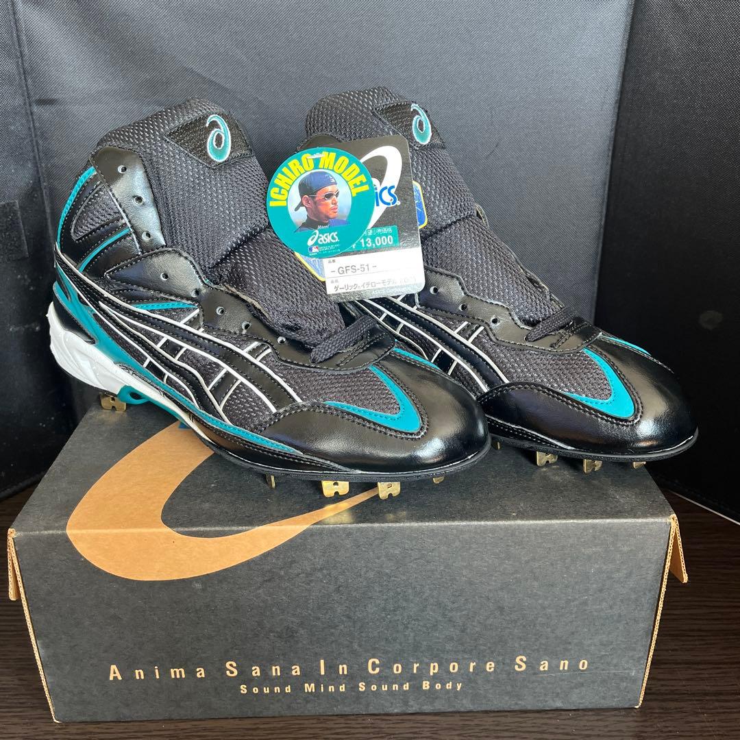 【2001イチローモデル】未使用27.5cm アシックス ブラック/ターコイズ
