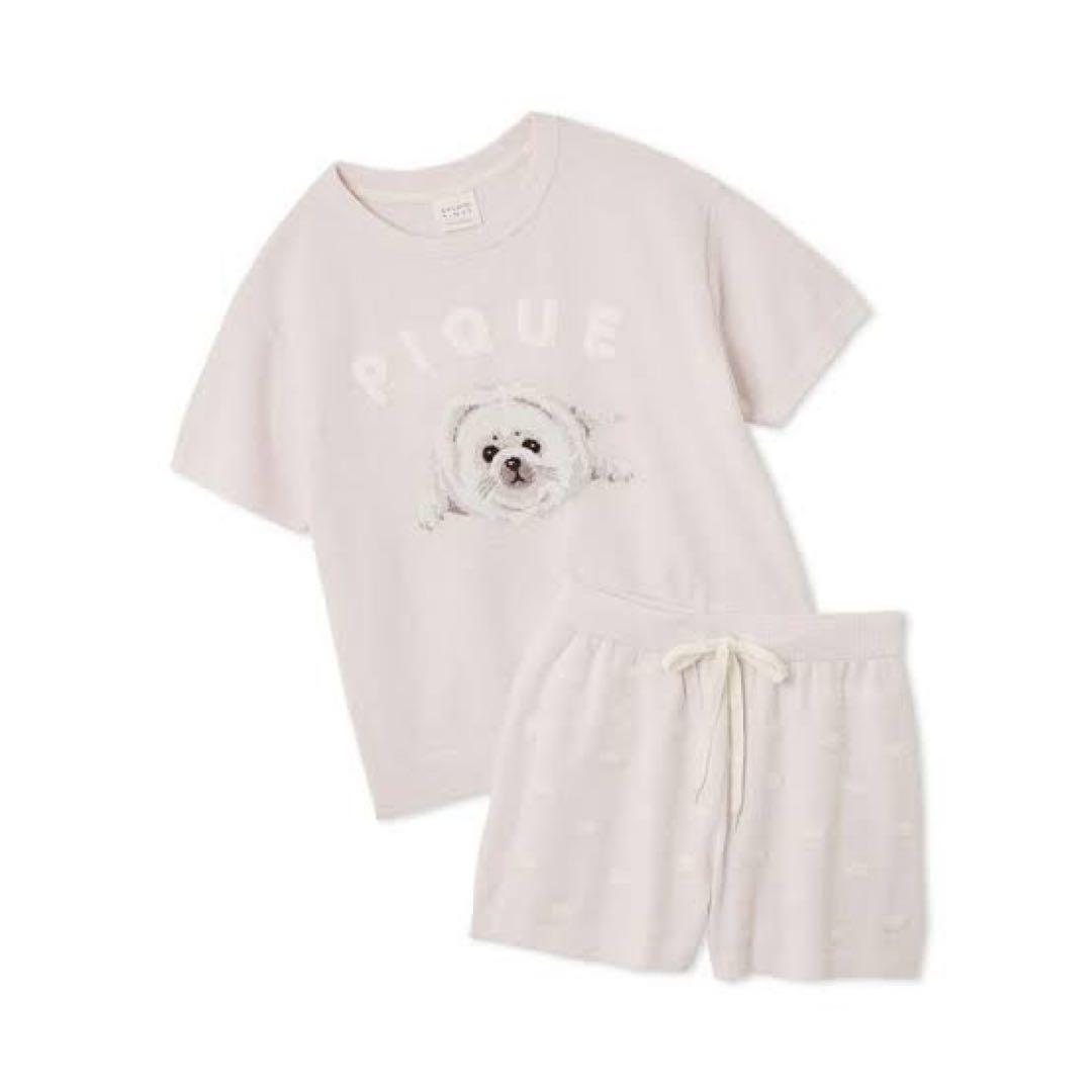 ジェラピケ　アザラシ　パジャマ　ピンク gelato pique 🦭🩵 キュートなゴマフアザラシをモチーフにした、家族