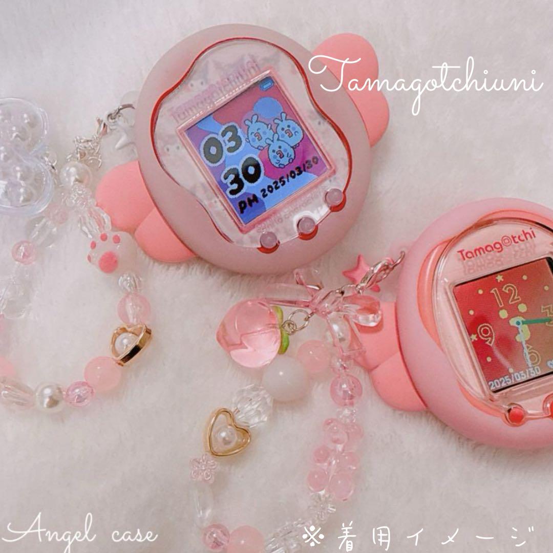 0211】たまごっち ユニ エンジェル ケース チャーム付き 天使の羽