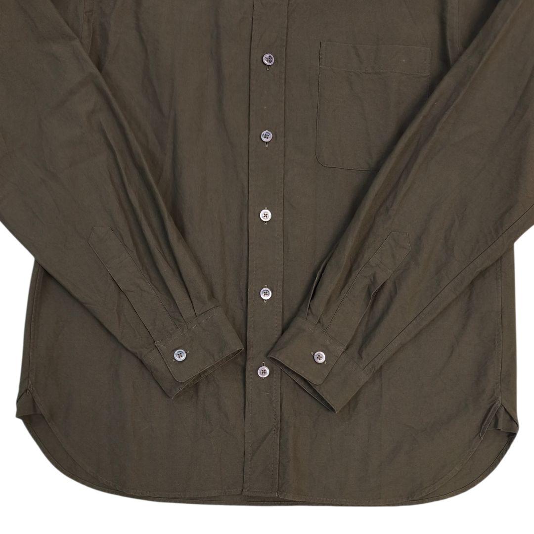 マーガレットハウエル バンドカラーシャツ L カーキ 日本製 - メルカリ