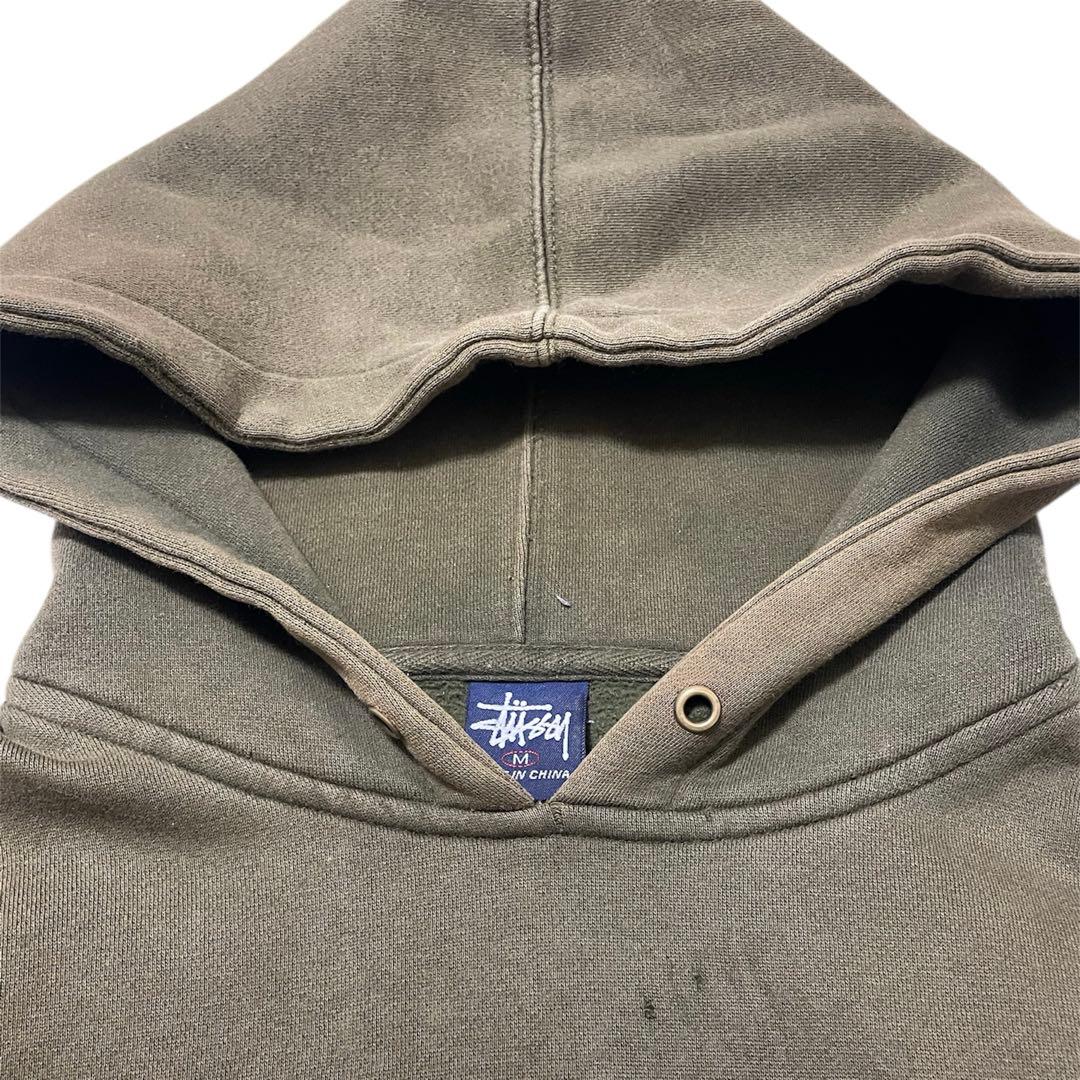 90s old stussy \"Dragon\" hoodie 鬼フェード ボロ