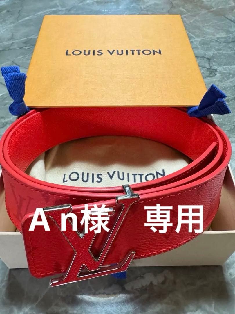 LOUIS VUITTON レザー ベルト レッド 中古・古着通販】LOUIS VUITTON (ルイ ヴィトン) レザーベルト レッド