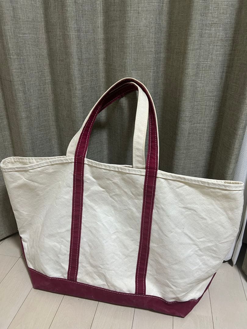 L.L.Bean キャンバストートバッグ ホワイトバーガンディ エクストララージ
