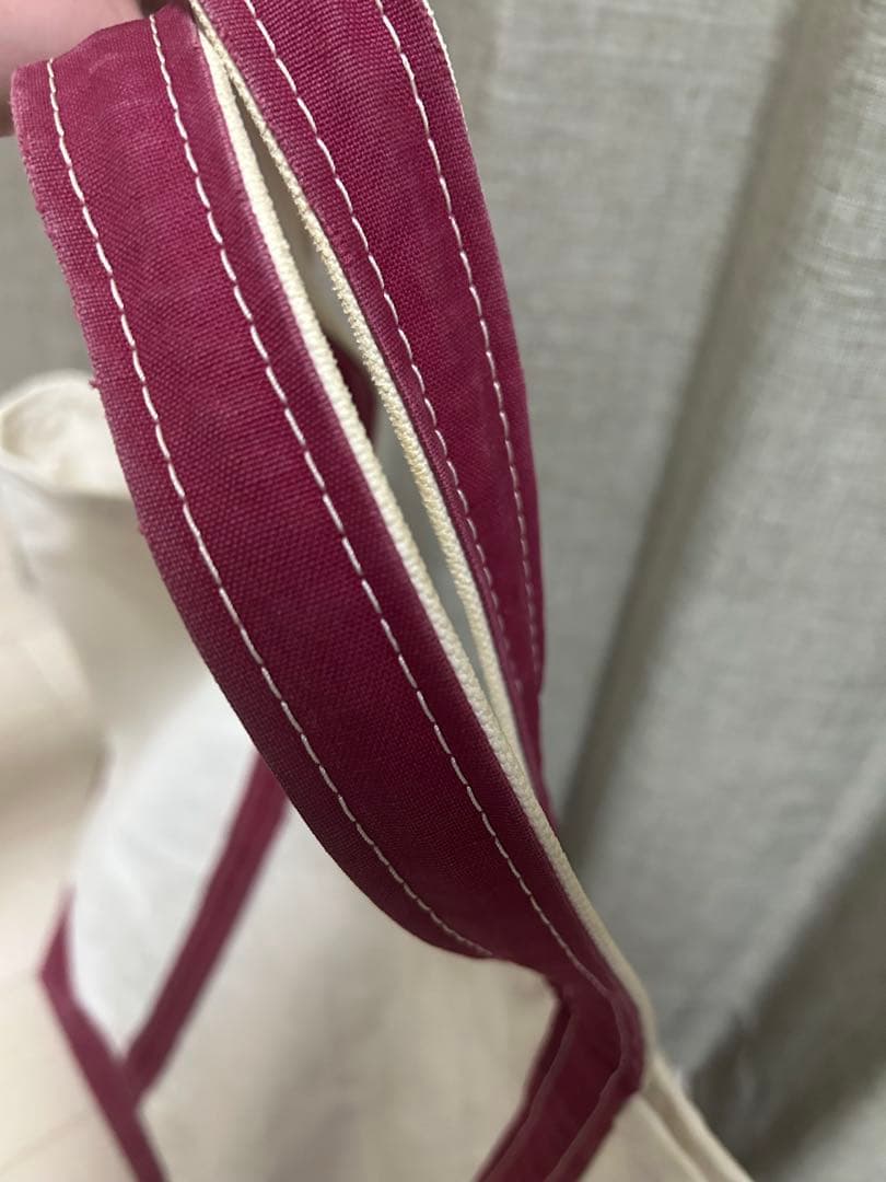 L.L.Bean キャンバストートバッグ ホワイトバーガンディ エクストララージ