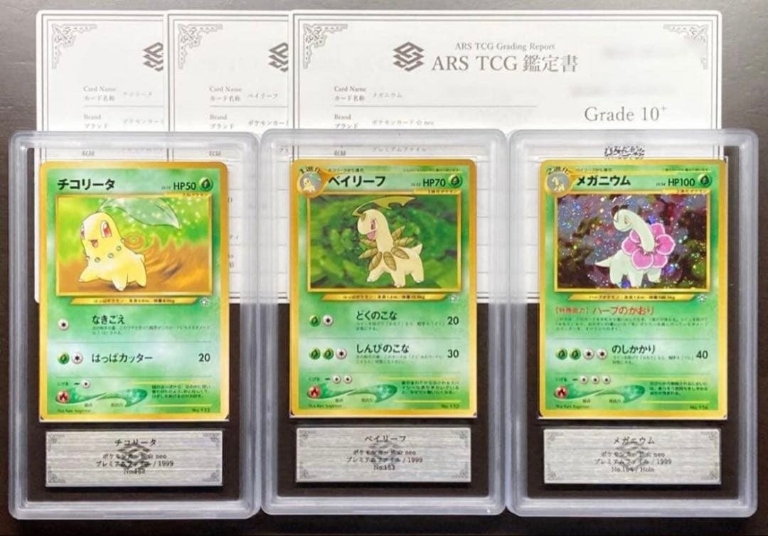 ARS10+／チコリータ ベイリーフ　メガニウム　旧裏　neo ネオ　1999年 ARS10＋／チコリータ ベイリーフ メガニウム 旧裏 neo ネオ 1999年
