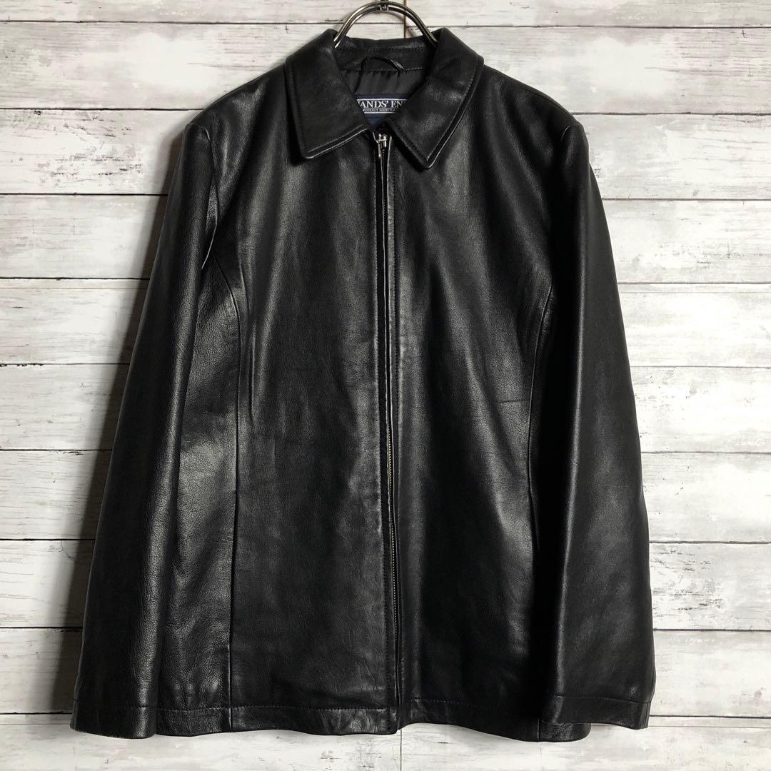 LANDS'END ランズエンド レザージャケット ラムレザー スウィング
