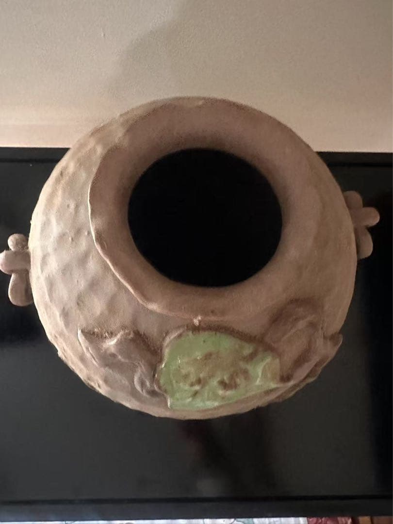 鍋島焼幾平作 盛上彩釉 柿絵彫浮彫 双耳 花瓶 - メルカリ