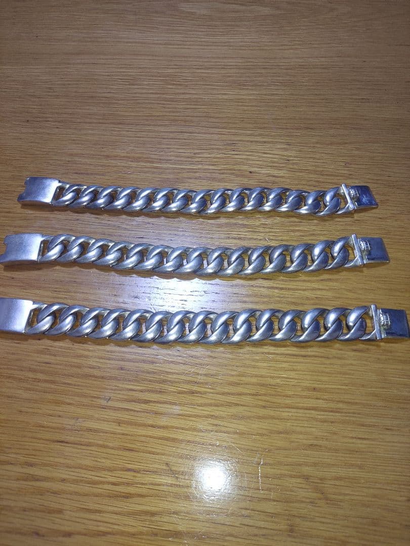 シルバー喜平ブレスレット3本セット 316L 幅14mm 太め メンズ ブレスレット シルバー 喜平チェーン B系