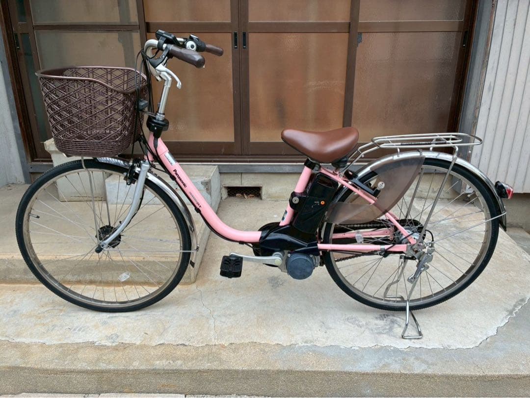 電動自転車　№8454 パナソニック ビビDX 26インチ　ピンク SOLD OUT】電動自転車 パナソニック VIVI DX 26インチ 8.9Ah タイヤ