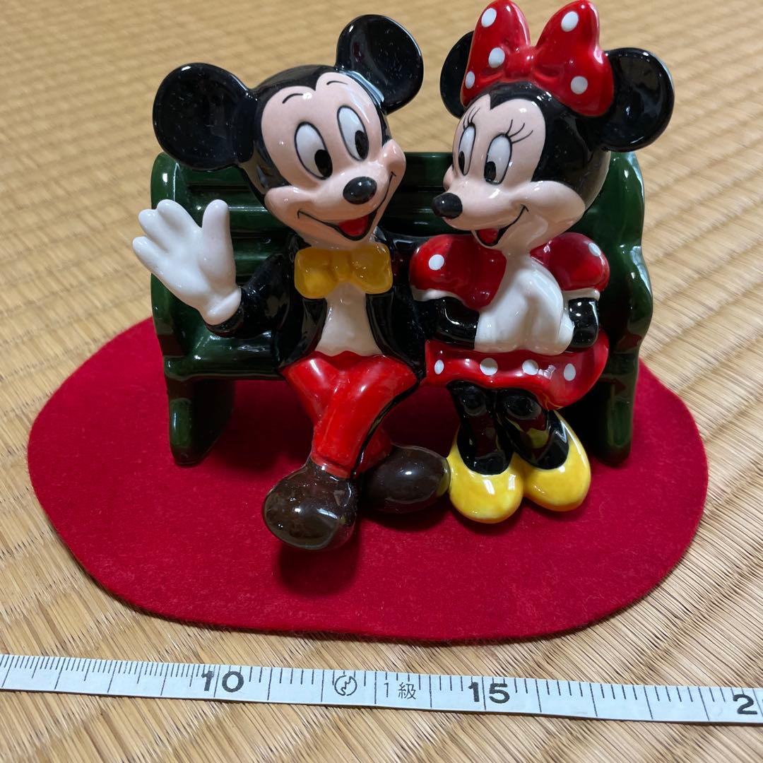 東京ディズニーランド 陶器製 ミッキーマウス&ミニーマウス ベンチ