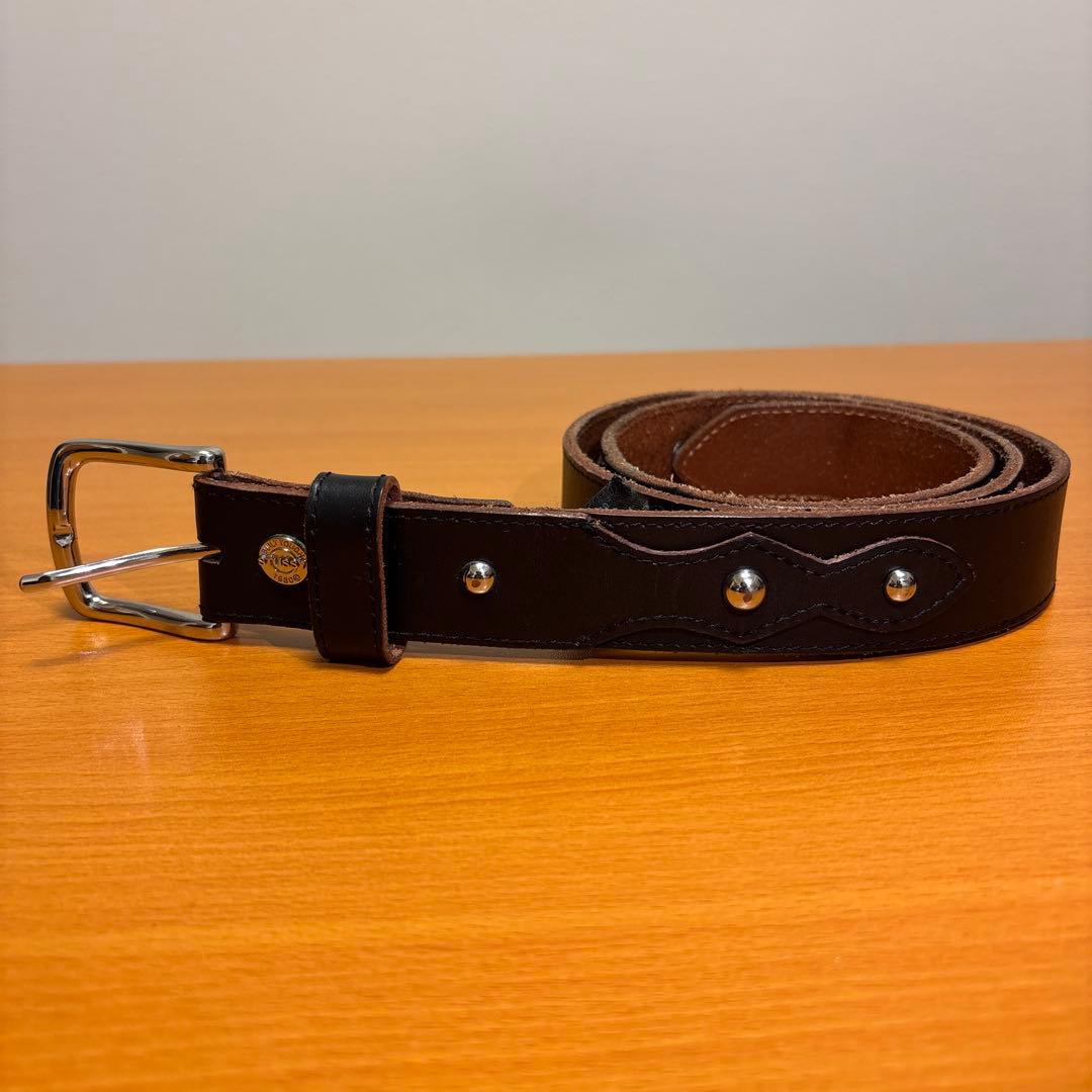 stussy 本革ベルト、ブラック、メンズ