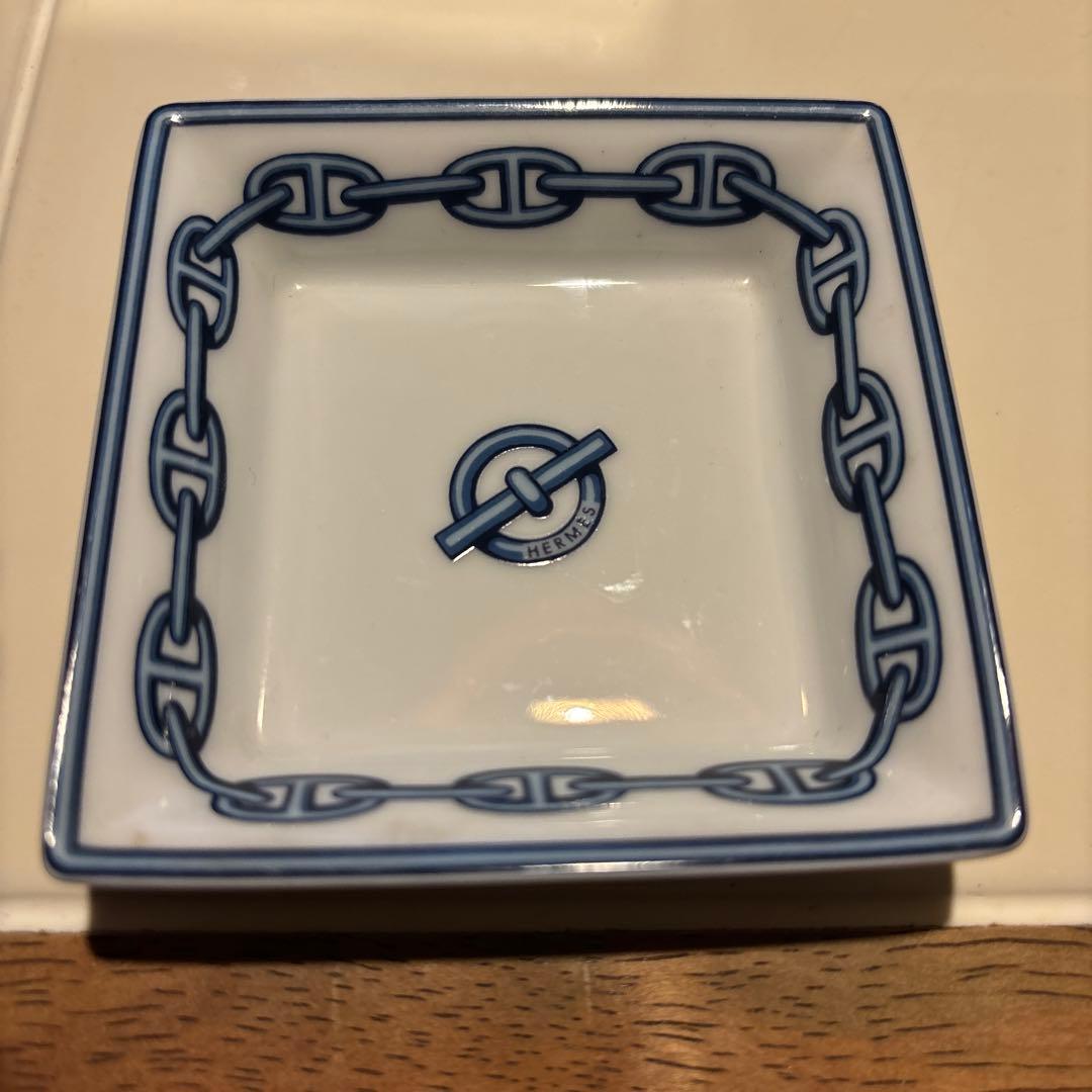 希少エルメスシェーヌダンクルスクエアミニプレート 小物入れ