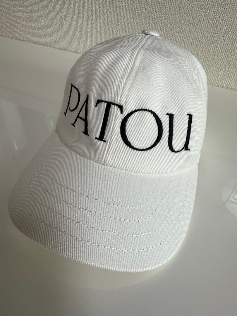 PATOU ロゴ刺繍 ホワイトキャップ S