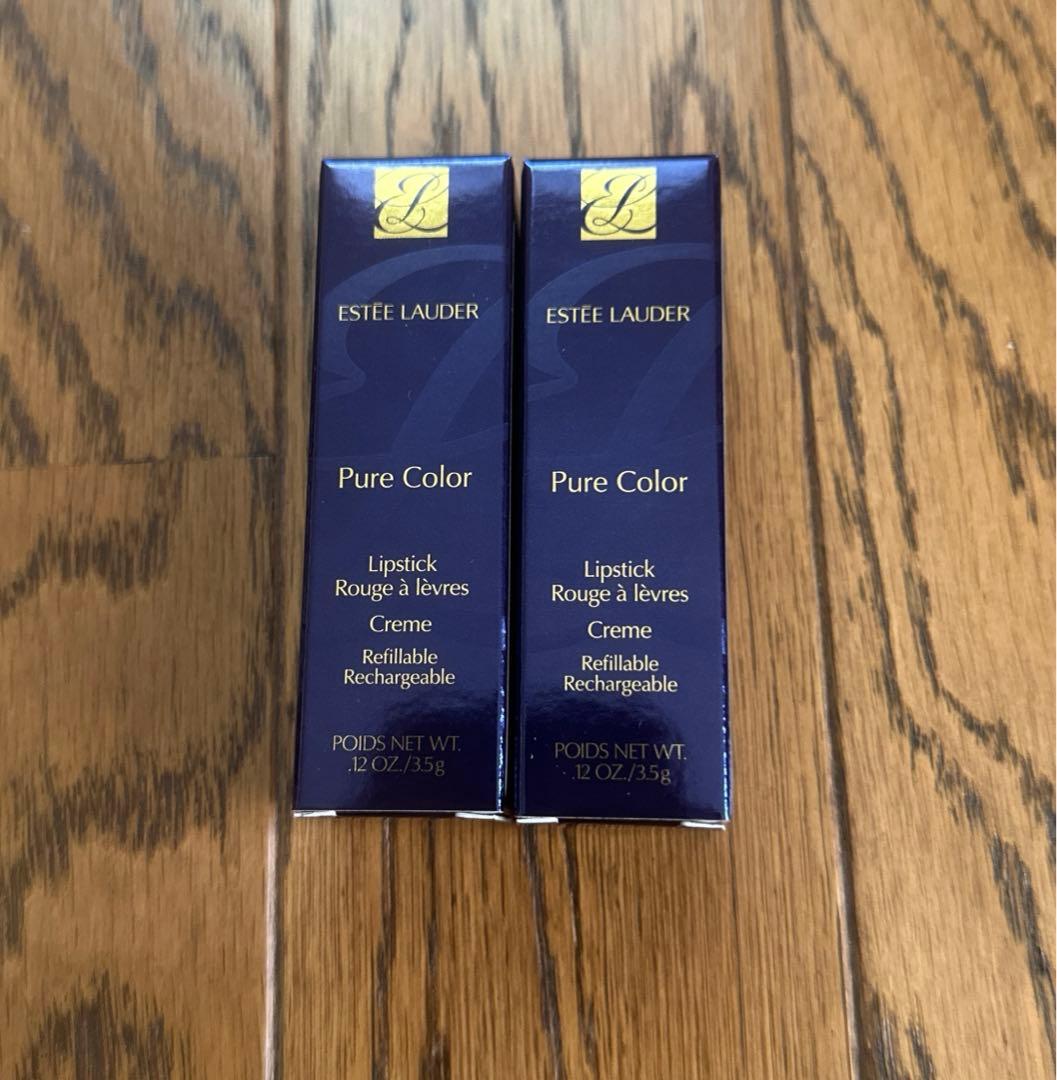 2本　エスティローダー　ピュアカラーリップスティック　220 パワフル　クリーム
