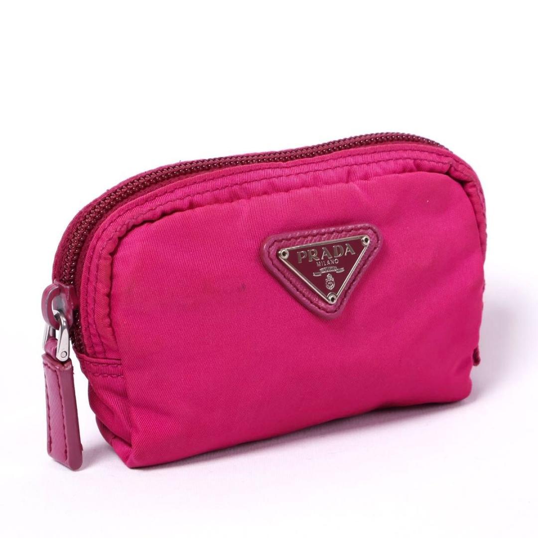 【極美品】PRADA テスートナイロン　ポーチ　トライアングルロゴ　ピンク