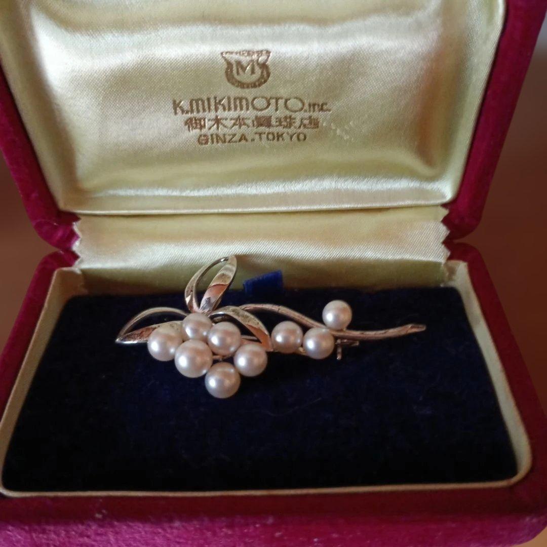 MIKIMOTO 真珠 花モチーフ ブローチ