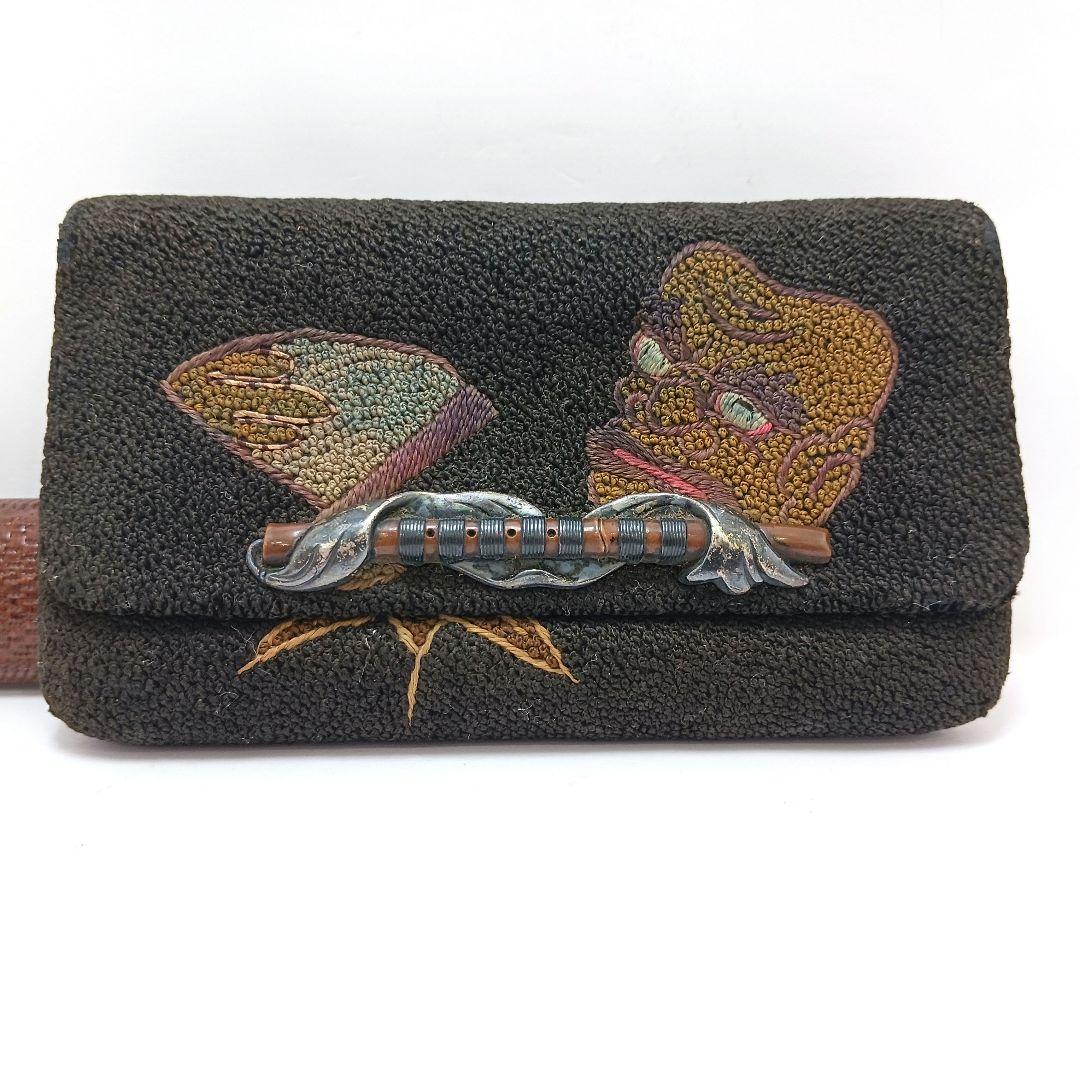 専用 Y2978-6 時代物 象嵌銀金具 煙管筒 煙草入 キセル筒