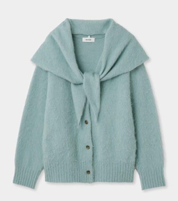 限定お値下げ！MIESROHE★スカーフデザインアルパカシャギーカーデ