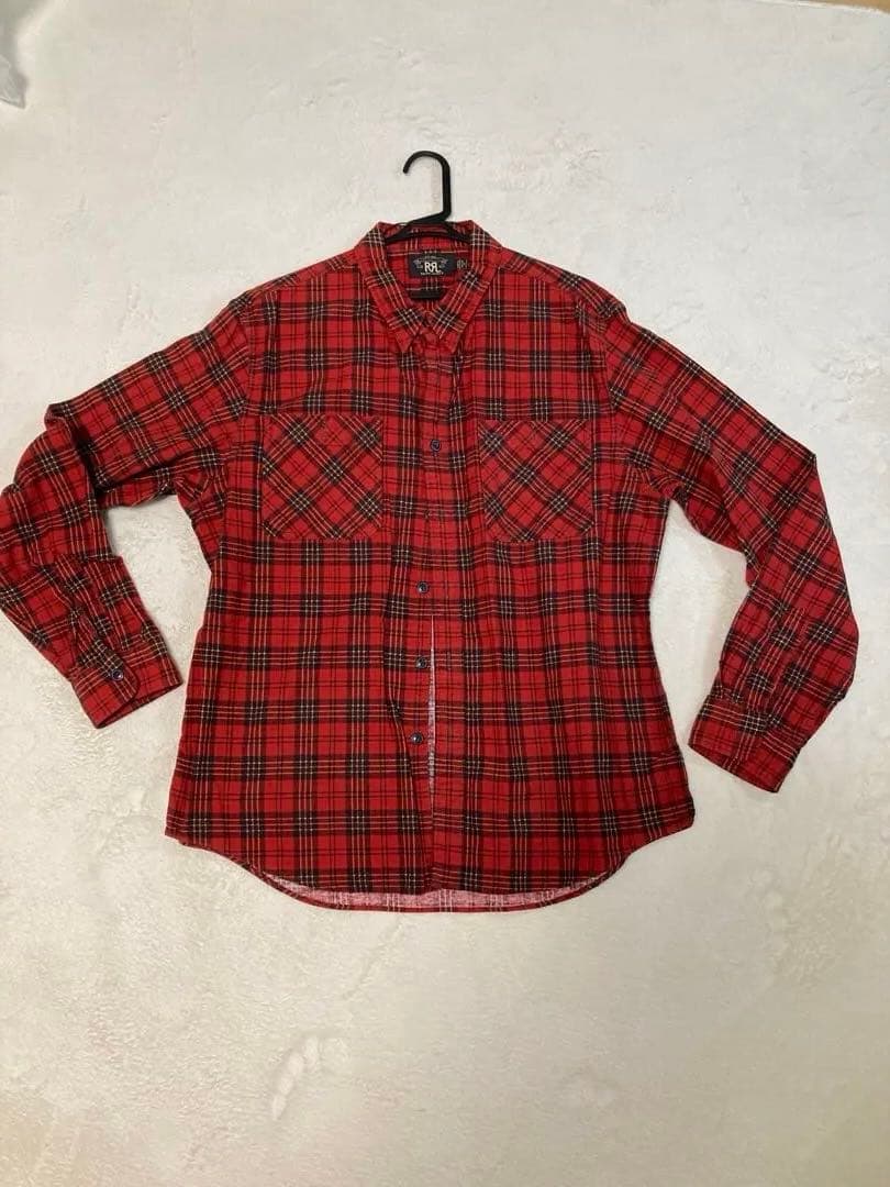 【美品】RRL ダブルアールエル/レッドチェック /ネルシャツ /サイズXL
