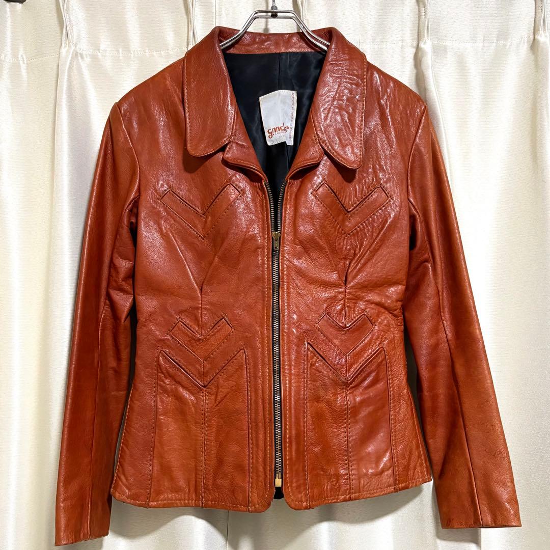 【希少】70s 最高峰クラフトレザー gandalf レザージャケット USA 70s gandalf ガンダルフ レザー スポーツジャケット ライダース