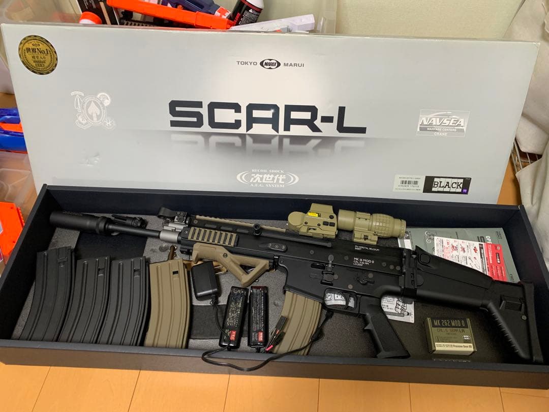 東京マルイ SCAR-L 次世代電動ガン　室内撃ちのみ　オプション多数！
