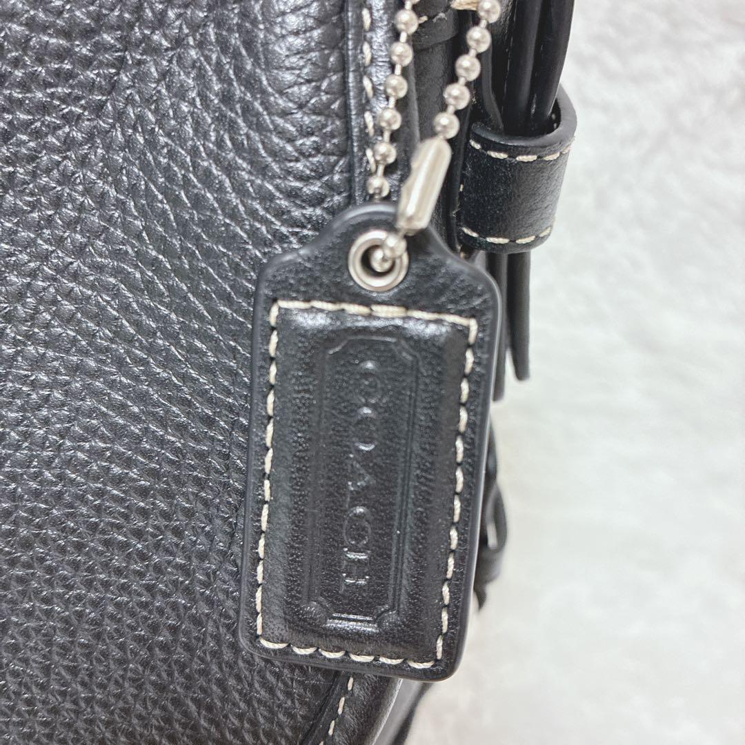 yamamotoさま 専用COACHシボ革 ショルダーバッグ 黒 - メルカリ