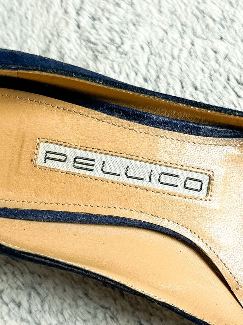 人気【PELLICO】35.5 アネッリ スエードパンプス 濃紺 22.5cm