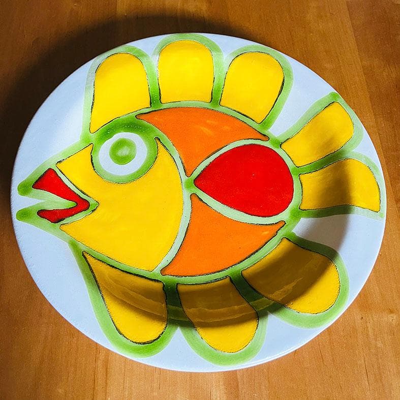 SALE ☆ デ・シモーネ 黄色い魚 絵皿 直径25.4cm シチリア陶器 - メルカリ