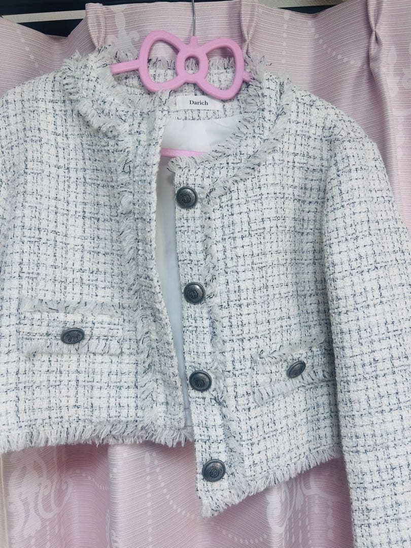 Darich コンパクトフリンジツイードジャケット