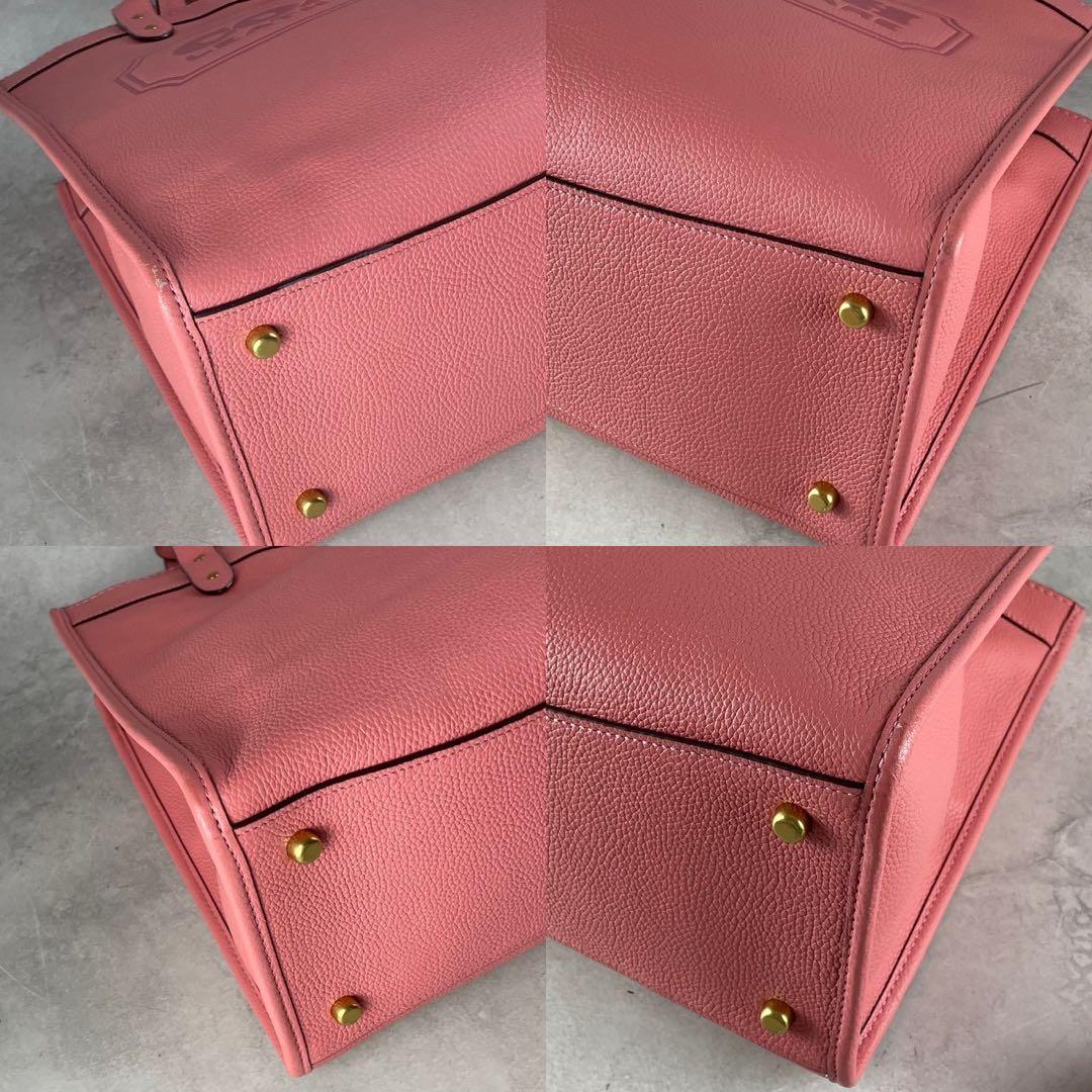 極美品 コーチ デンプシー トートバッグ 2way ピンク レザー ハンドバッグ