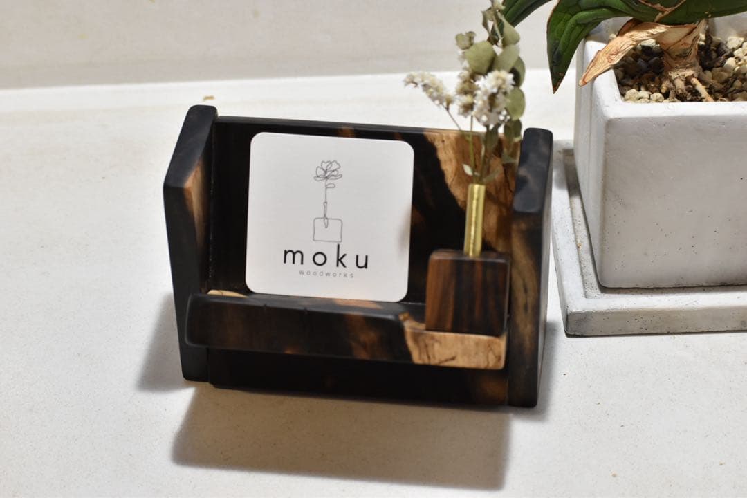 No.359屋久杉虎杢のトレーと黒柿の名刺ホルダー - メルカリ