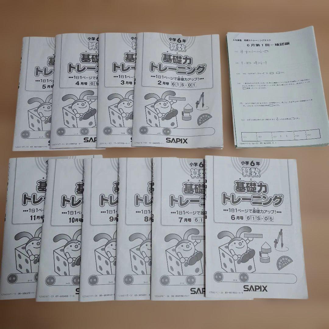 SAPIX 小6 最新版！ 書き込みなし 基礎力トレーニング 確認テスト付き☆
