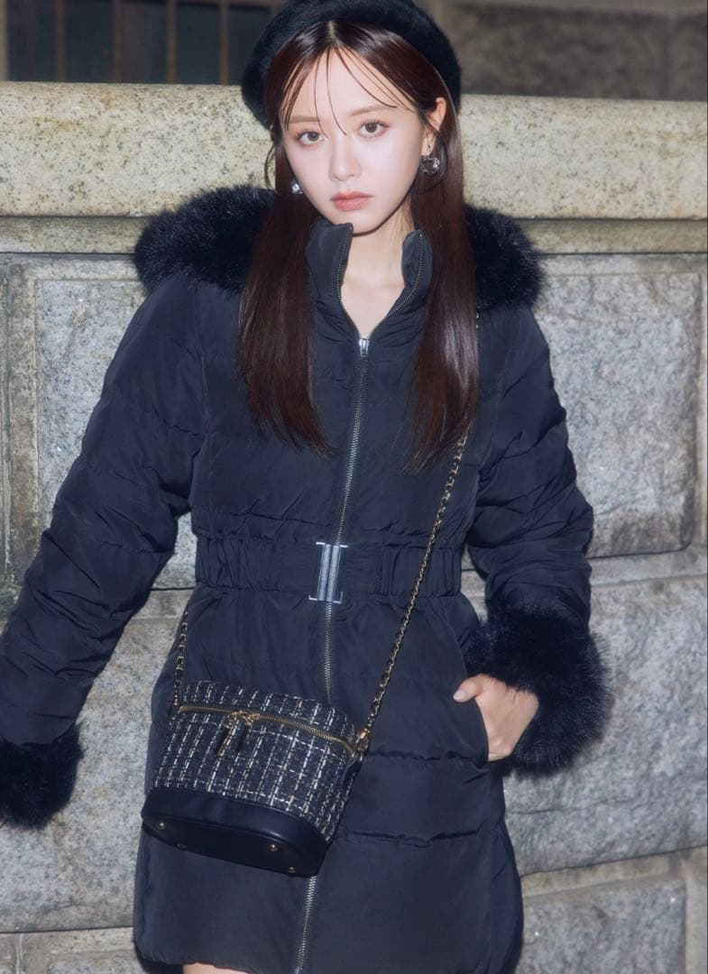 RESEXXY フード付きダウンコート　ブラック　Mサイズ RESEXXY（リゼクシー） ダウンコート ダウンジャケット フード付き