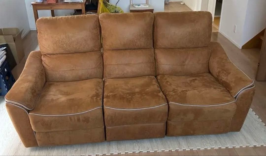 RELAX FORM ブラウン 3人掛けソファ 電動リクライニング