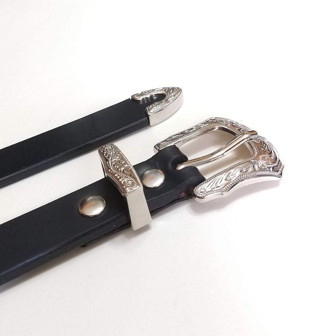 レザー ベルト ブラック ハンドメイド KT-001 - メルカリ