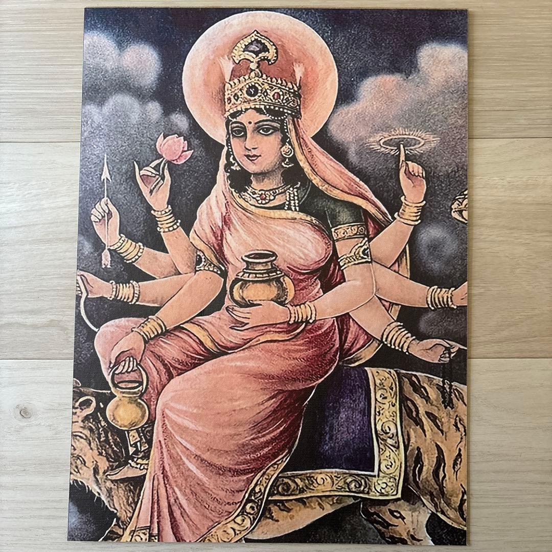 希少、アンティーク調、ヒンドゥー教、インド女神像、キャンバス板張り、フック付き 7.5インチ カーリー像: ヒンドゥー教の女神カリカ、インド芸術 - Etsy 日本