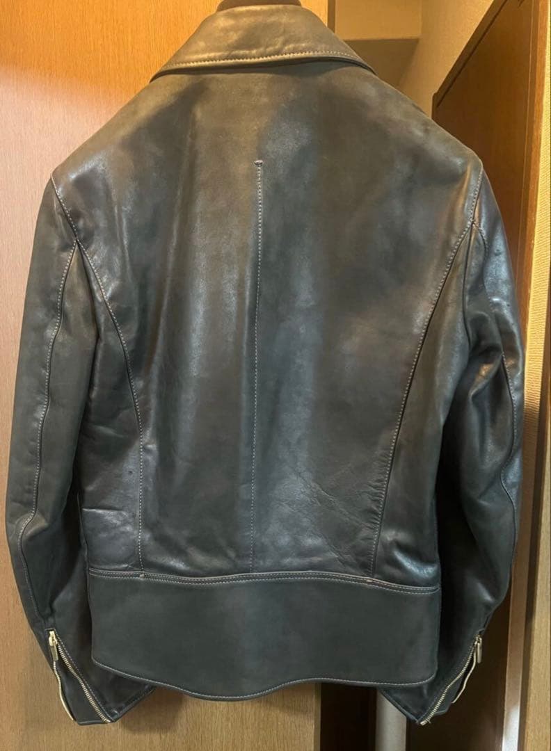 AJMONE アイモネ ホースレザー ダブルライダース ジャケット 46 黒